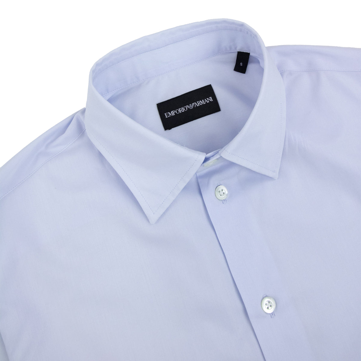 Emporio Armani Long Sleeve Cotton Shirt BLUE