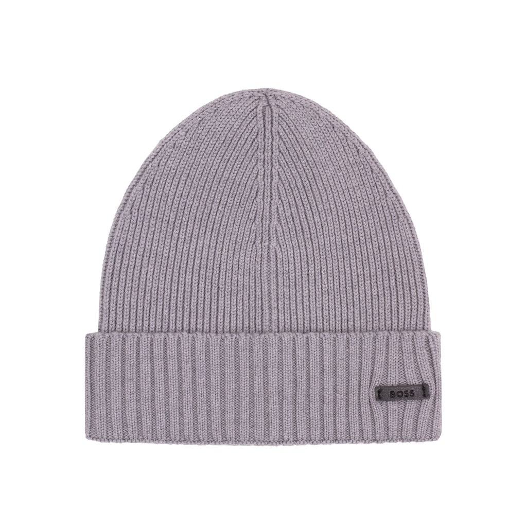 Hugo Boss Fati Rib Knit Wool Beanie Grey 041