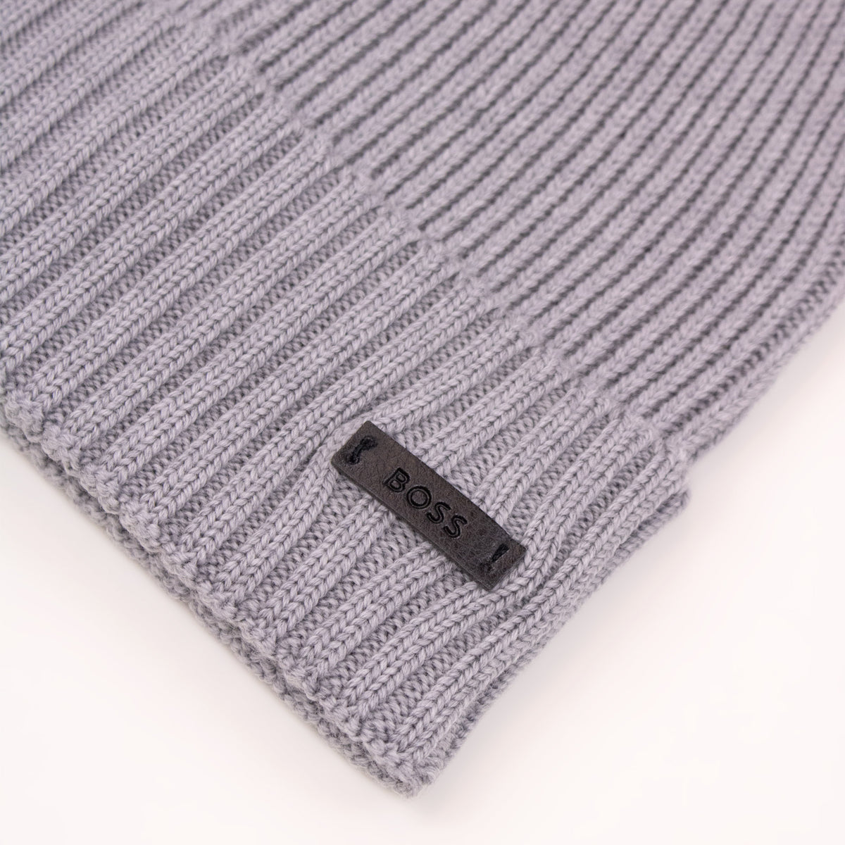 Hugo Boss Fati Rib Knit Wool Beanie Grey 041