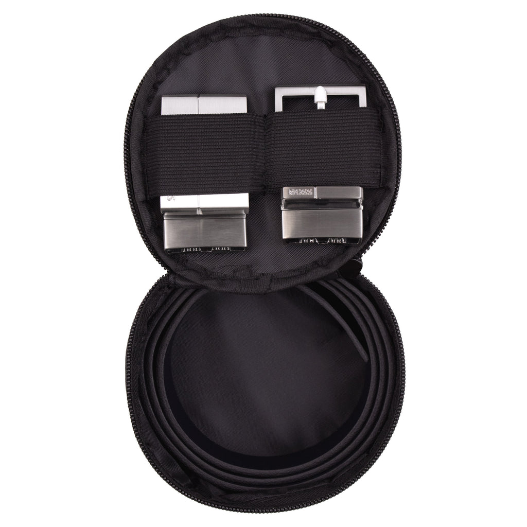 Hugo Boss Geppy Reversible Belt Set with Plaque and Pin Buckles BLACK/BLUE