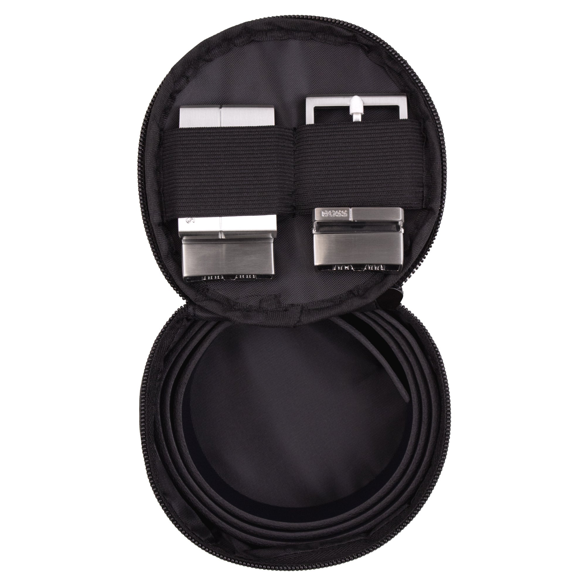 Hugo Boss Geppy Reversible Belt Set with Plaque and Pin Buckles BLACK/BLUE