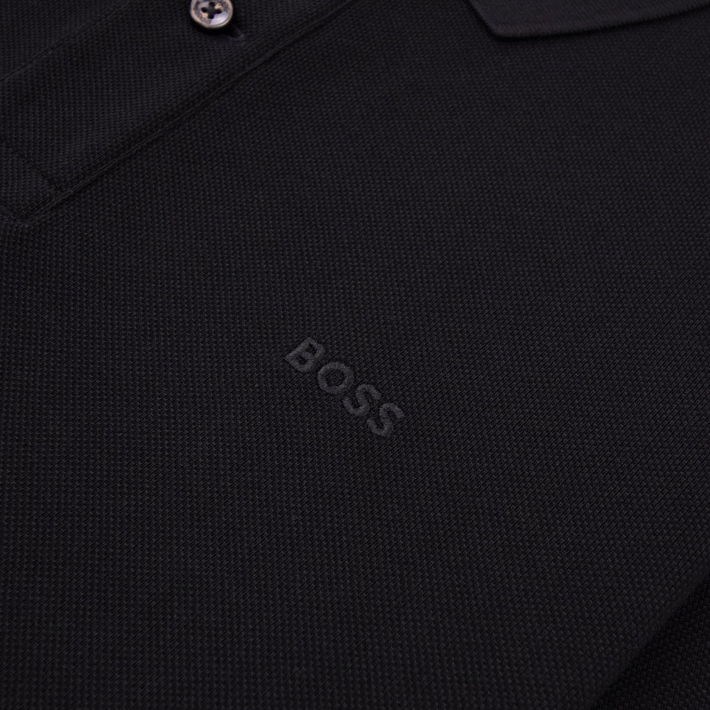 Hugo Boss Pallas Cotton Polo With Embroidered Logo Black 001