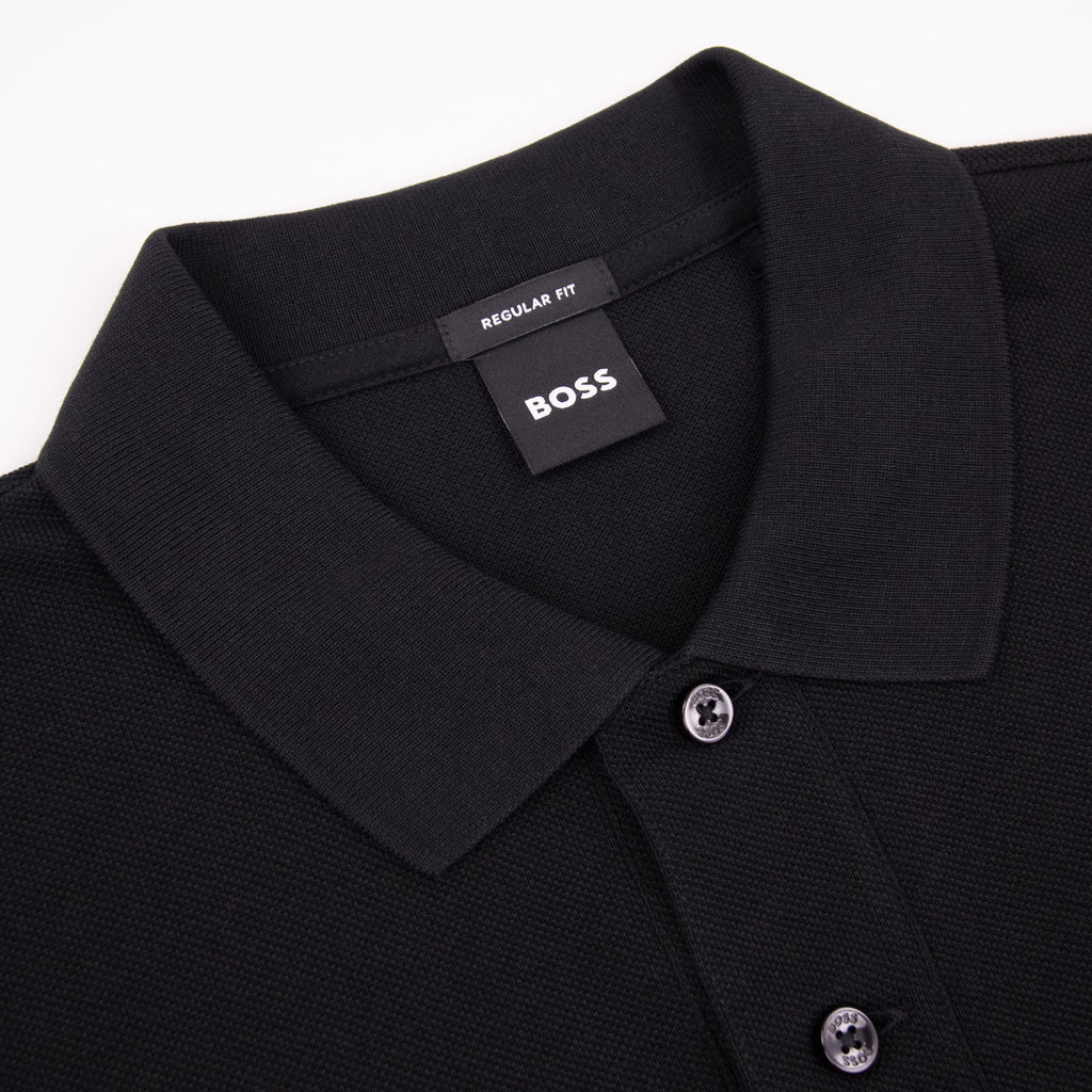Hugo Boss Pallas Cotton Polo With Embroidered Logo Black 001