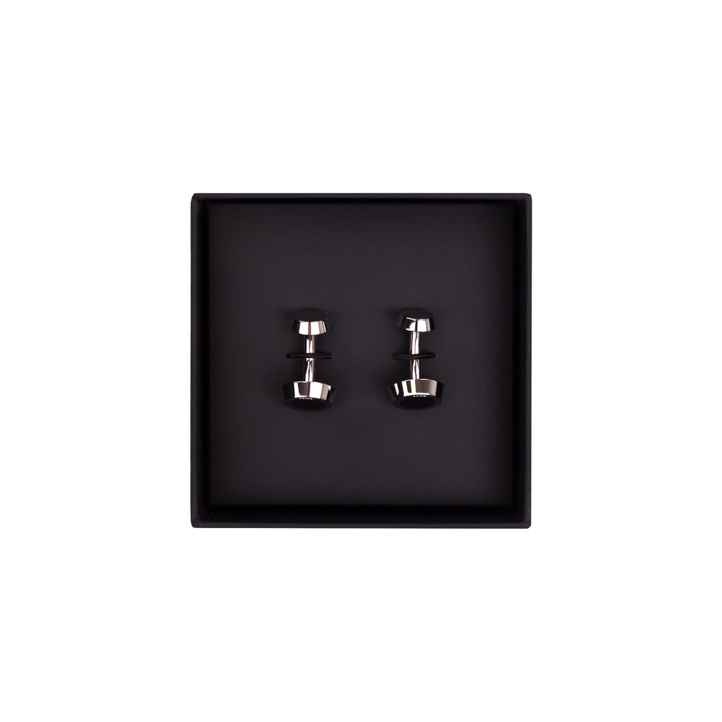 Hugo Boss Round Cufflinks Enamel Insert BLACK 001