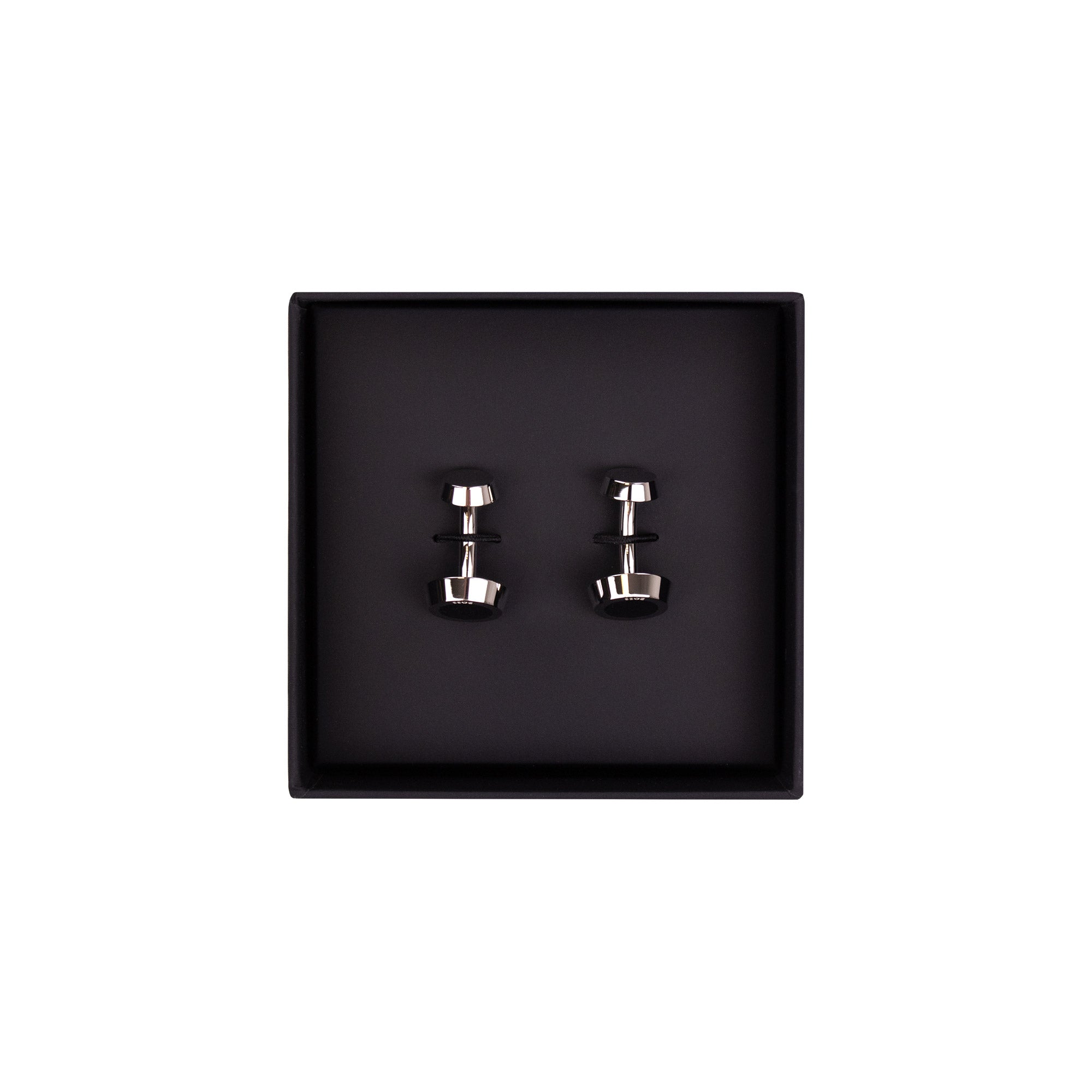 Hugo Boss Round Cufflinks Enamel Insert BLACK 001