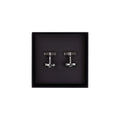 Hugo Boss Double-B Monogram Enamel Insert Cufflinks BLACK 001