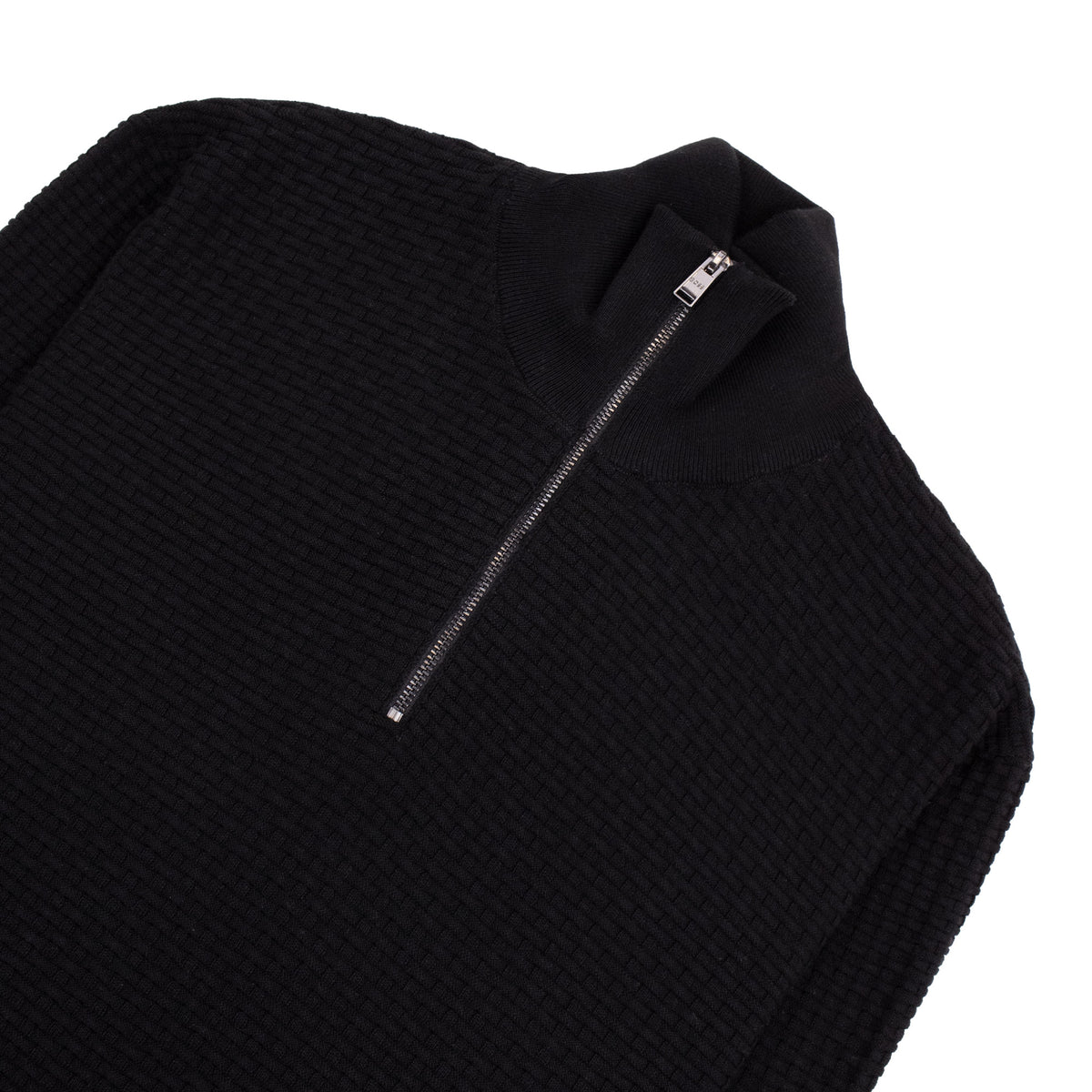 Hugo Boss Cotton Quarter-Zip Sweater Black 001