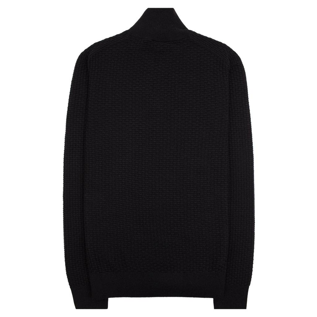 Hugo Boss Cotton Quarter-Zip Sweater Black 001