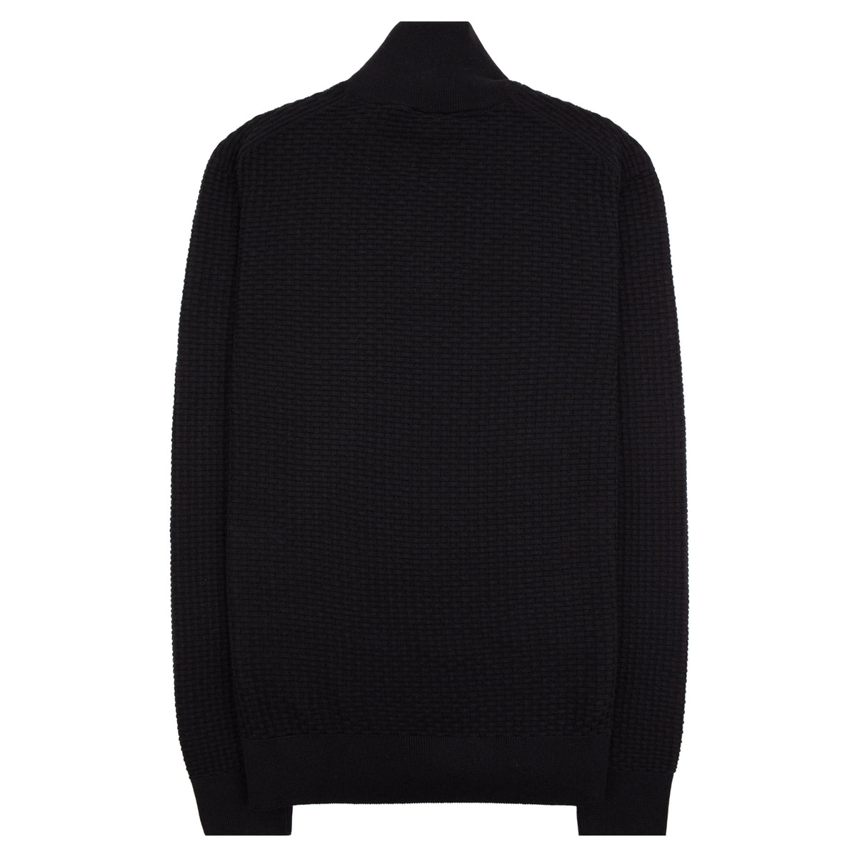 Hugo Boss Cotton Quarter-Zip Sweater Black 001
