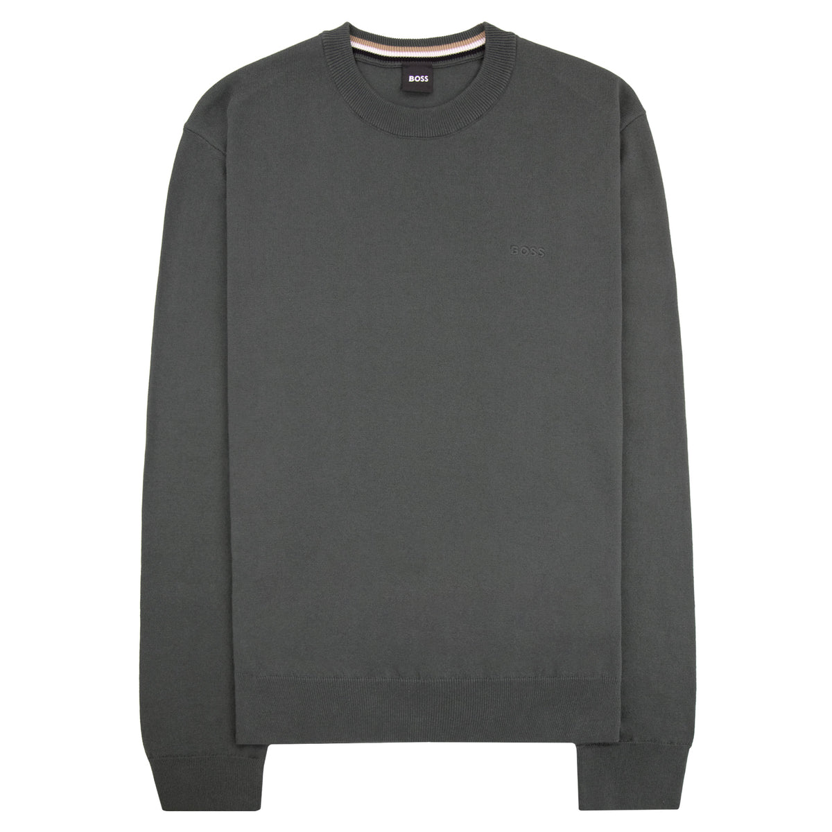 Hugo Boss Cotton Sweater With Embroidered Logo Green 348