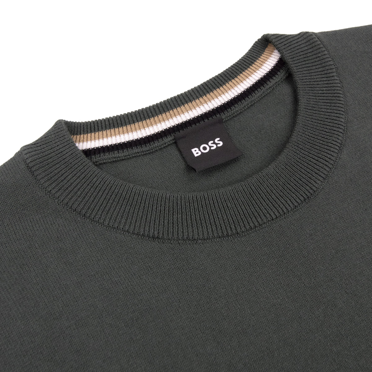 Hugo Boss Cotton Sweater With Embroidered Logo Green 348