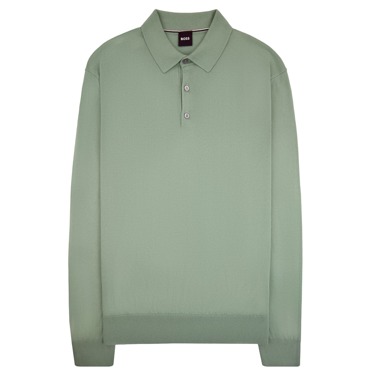 Hugo Boss Cotton Sweater With Polo Collar Green 373