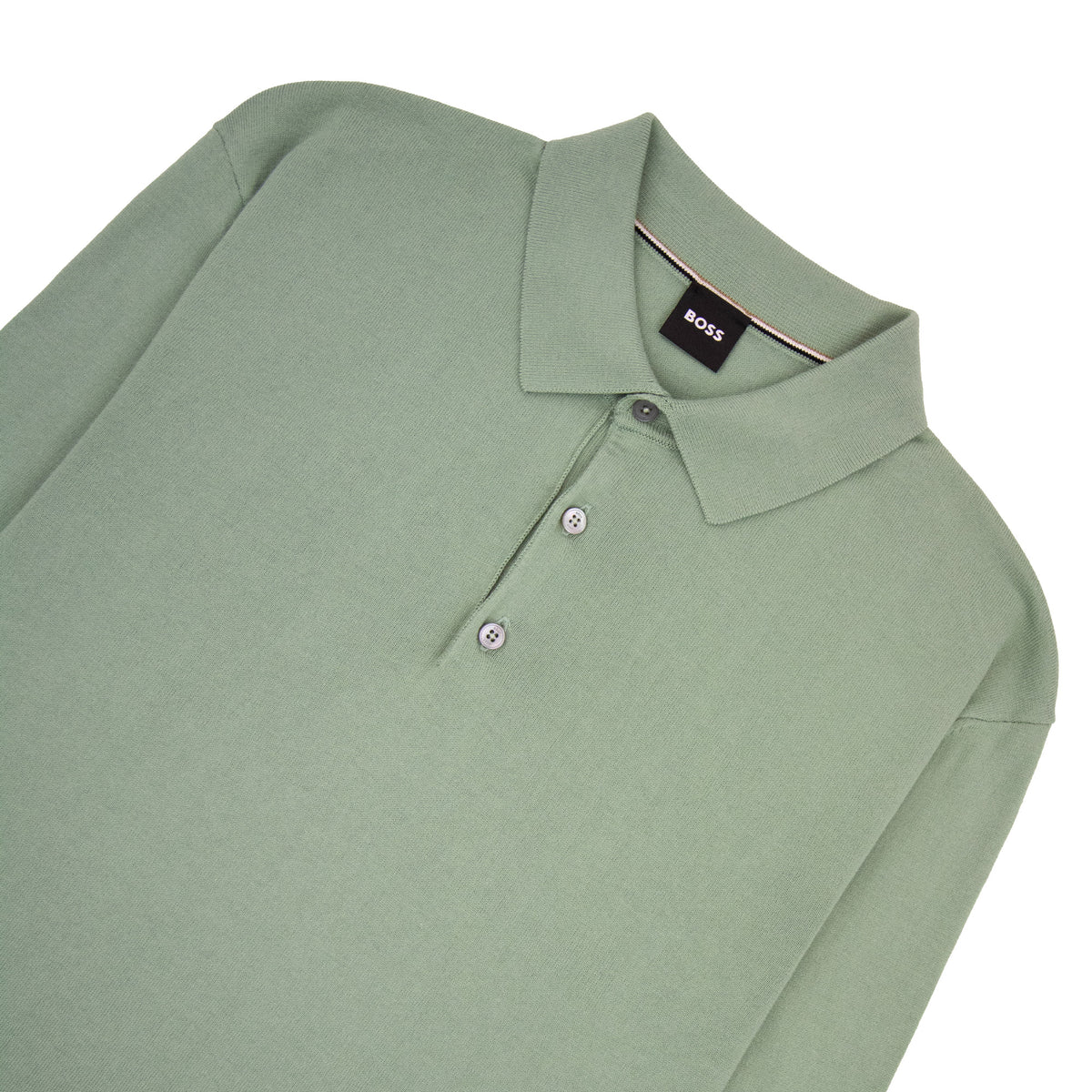 Hugo Boss Cotton Sweater With Polo Collar Green 373