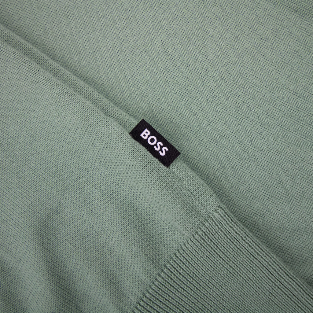 Hugo Boss Cotton Sweater With Polo Collar Green 373