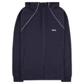 Hugo Boss Cotton-Blend Zip Hoodie With Piping Navy 403