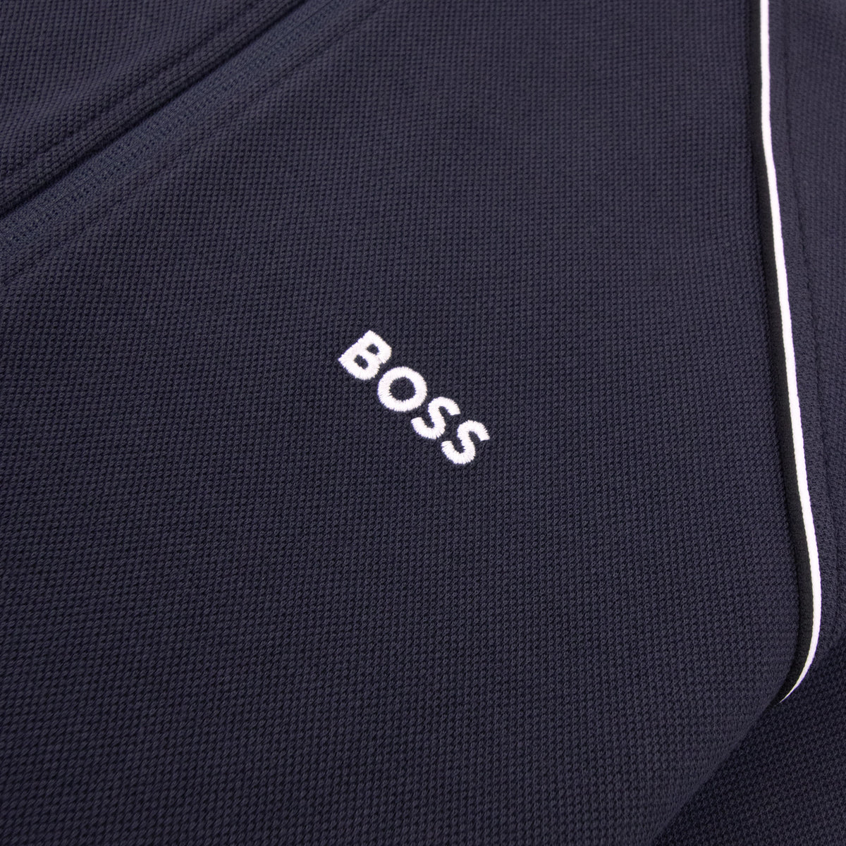 Hugo Boss Cotton-Blend Zip Hoodie With Piping Navy 403