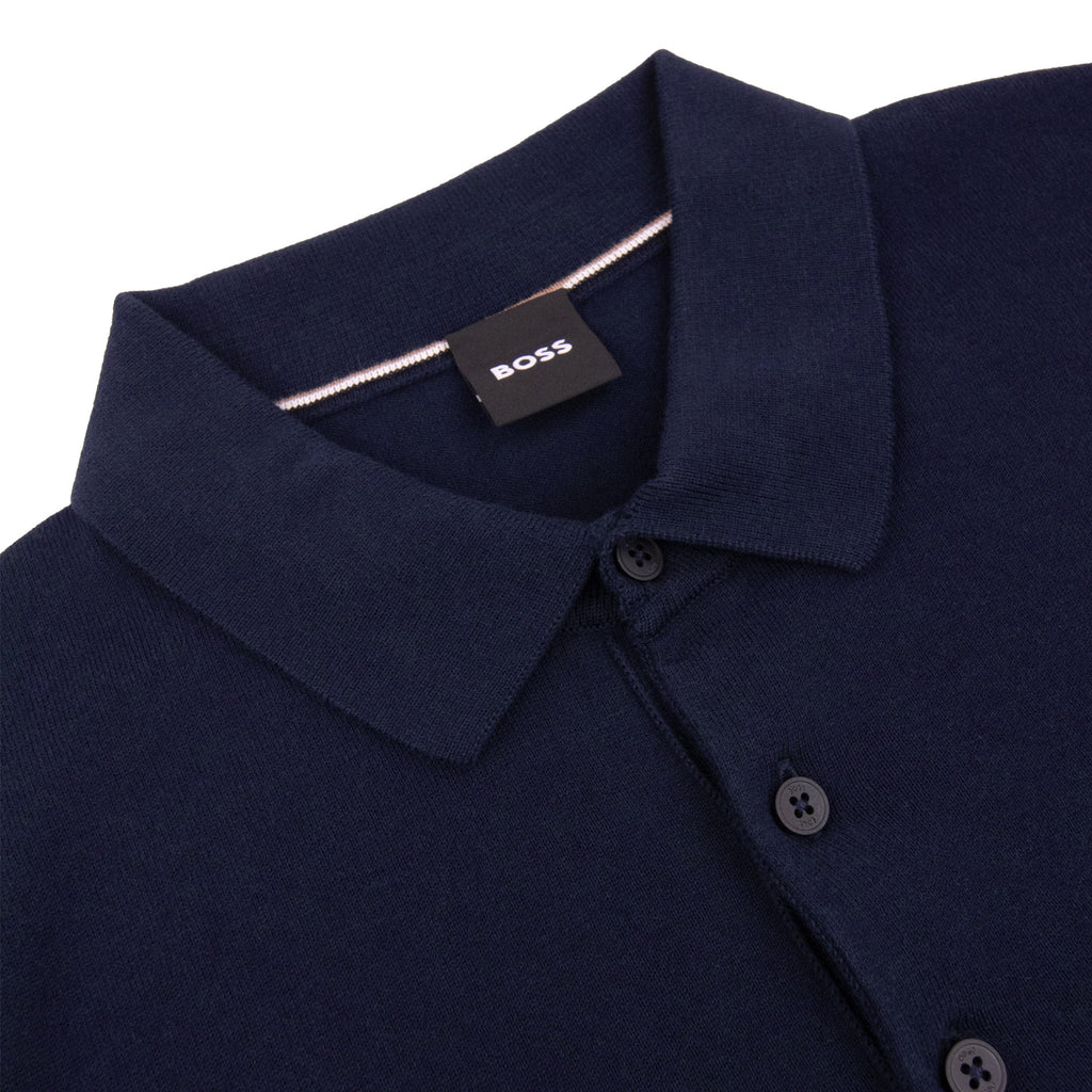 Hugo Boss Cotton Sweater With Polo Collar Navy 404
