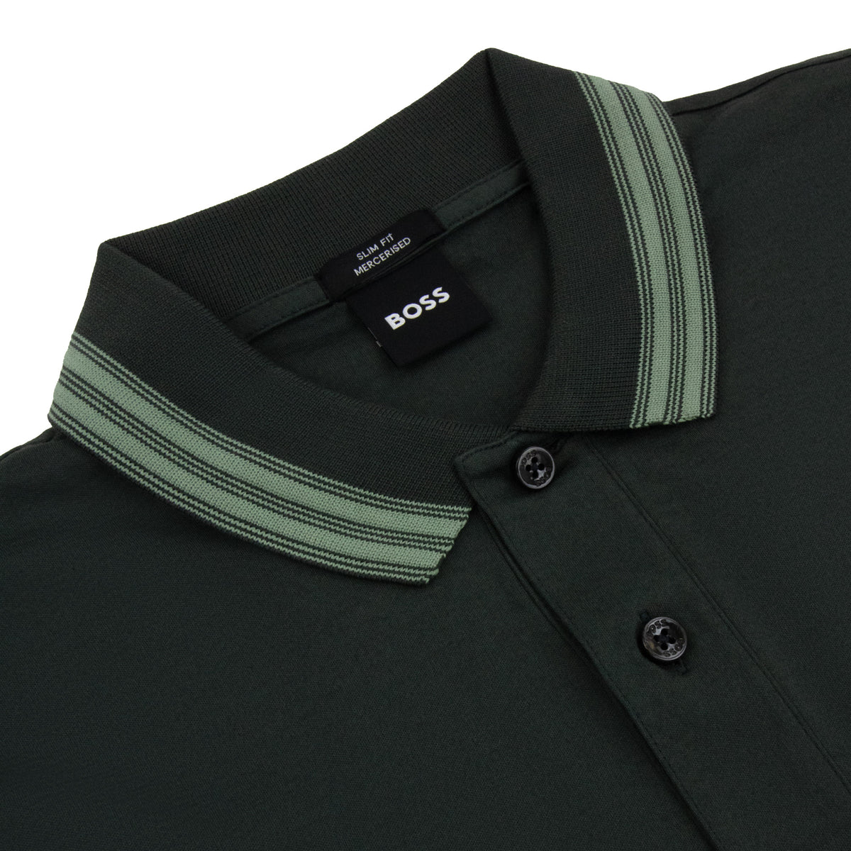 Hugo Boss H-PLEINS Long Sleeve Slim Fit Polo Green 348