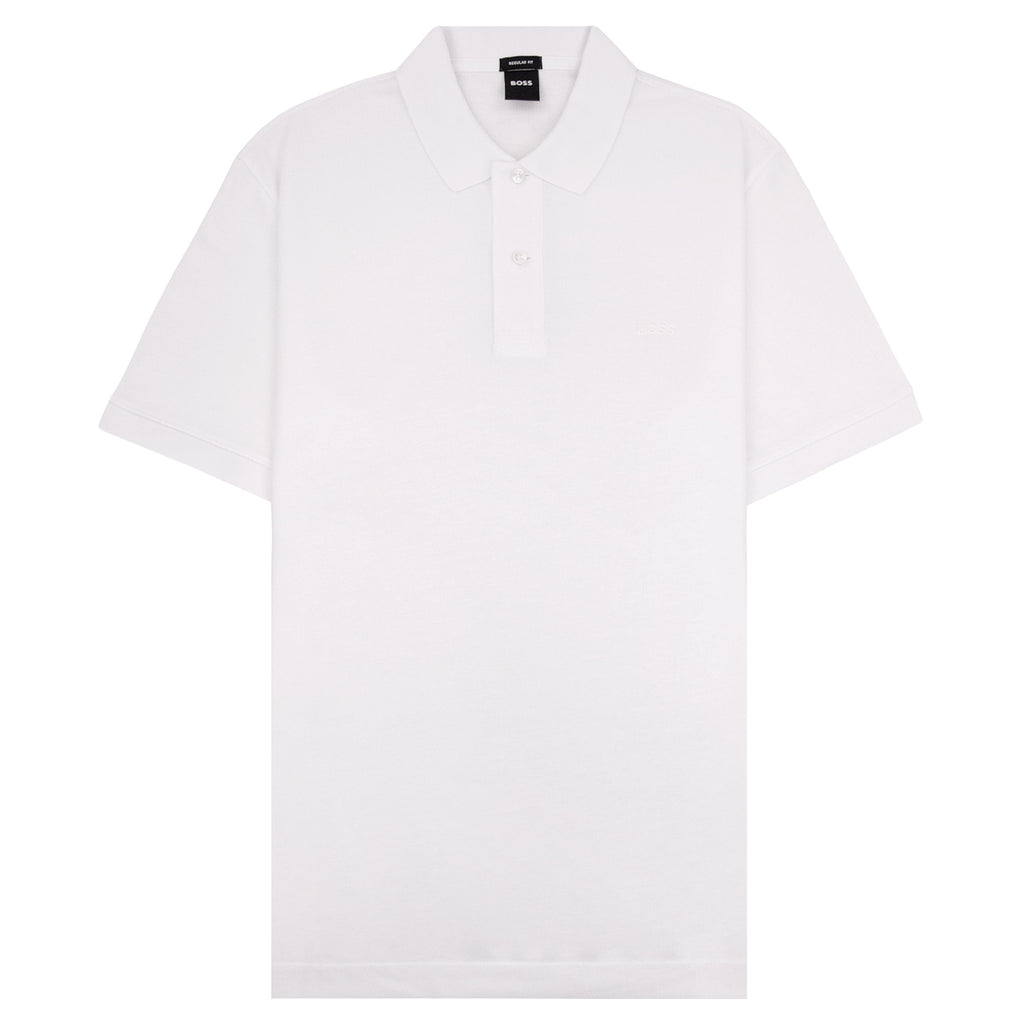 Hugo Boss Pallas Cotton Polo With Embroidered Logo White 100