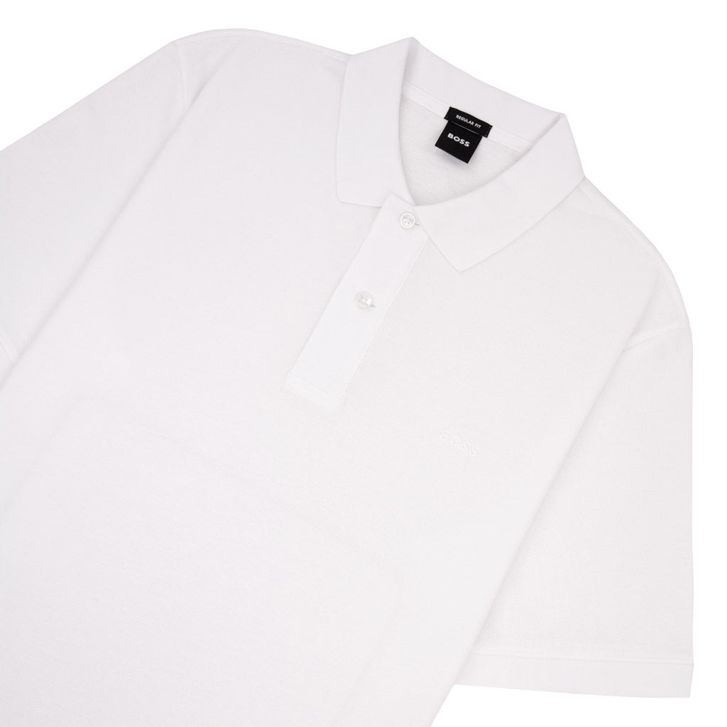 Hugo Boss Pallas Cotton Polo With Embroidered Logo White 100