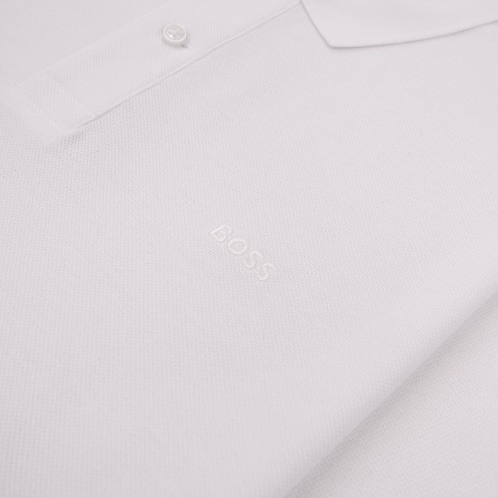 Hugo Boss Pallas Cotton Polo With Embroidered Logo White 100