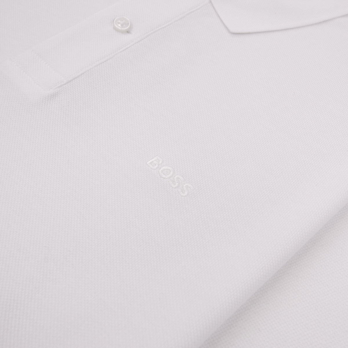Hugo Boss Pallas Cotton Polo With Embroidered Logo White 100