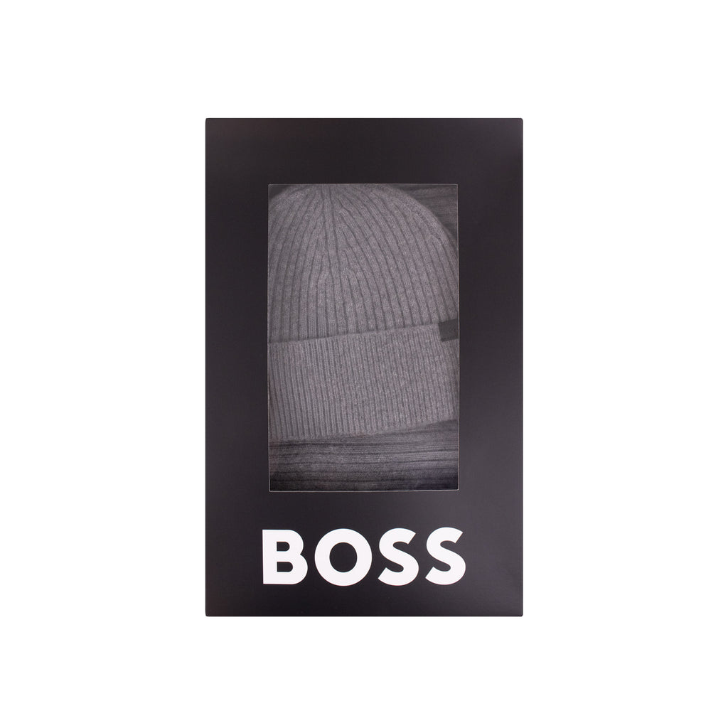 Hugo Boss Gift-Boxed Hat and Scarf Set Silver 041