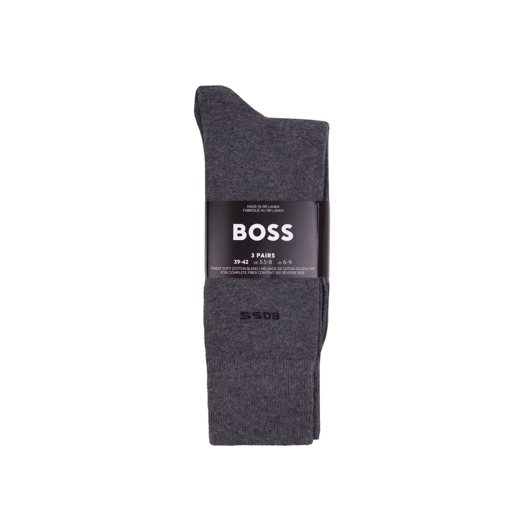 Hugo Boss Cotton Blend 3 Pair Socks Black/Dark Grey