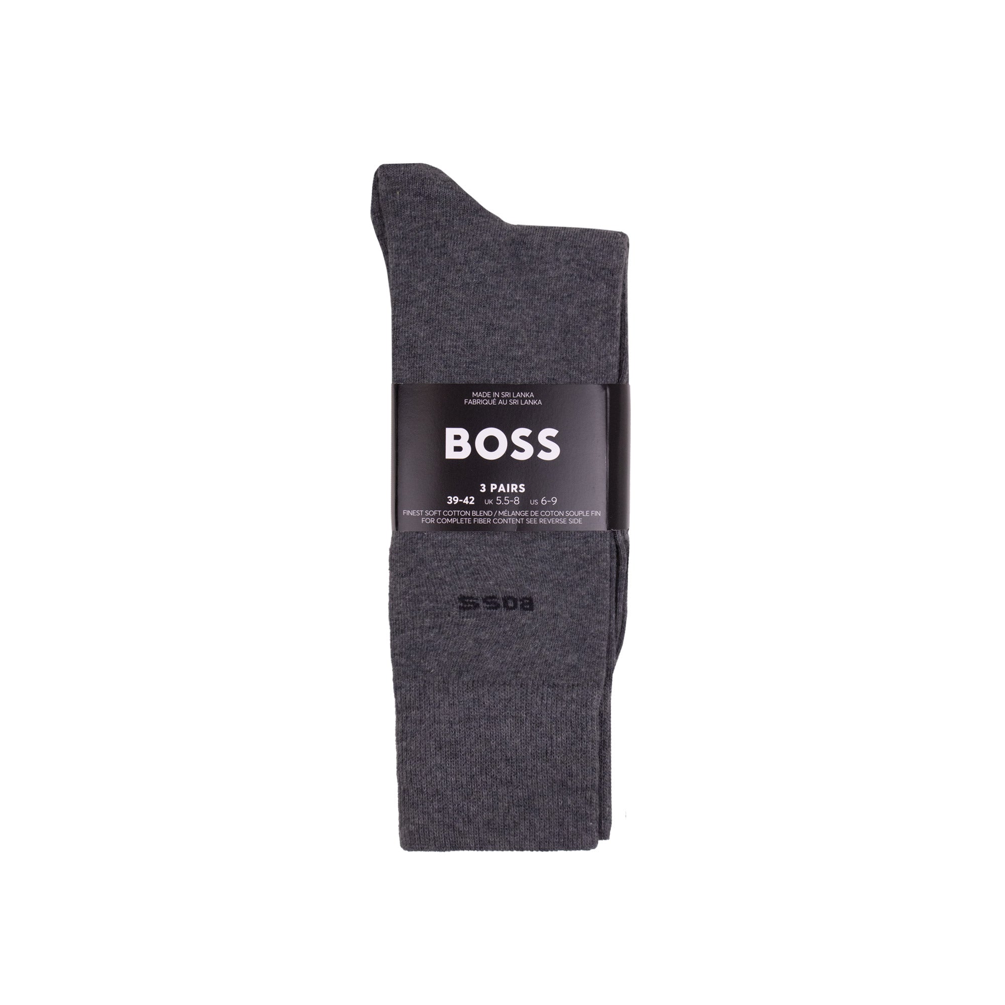 Hugo Boss Cotton Blend 3 Pair Socks Black/Dark Grey