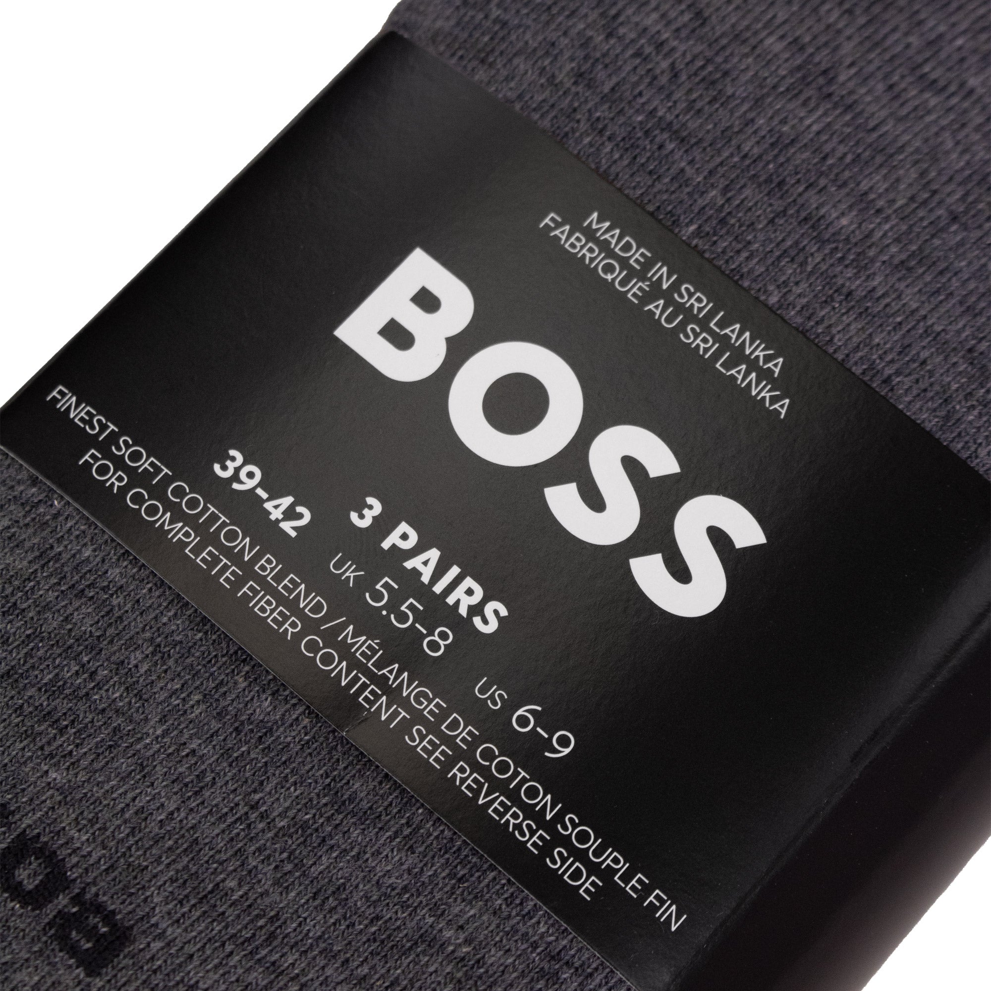 Hugo Boss Cotton Blend 3 Pair Socks Black/Dark Grey