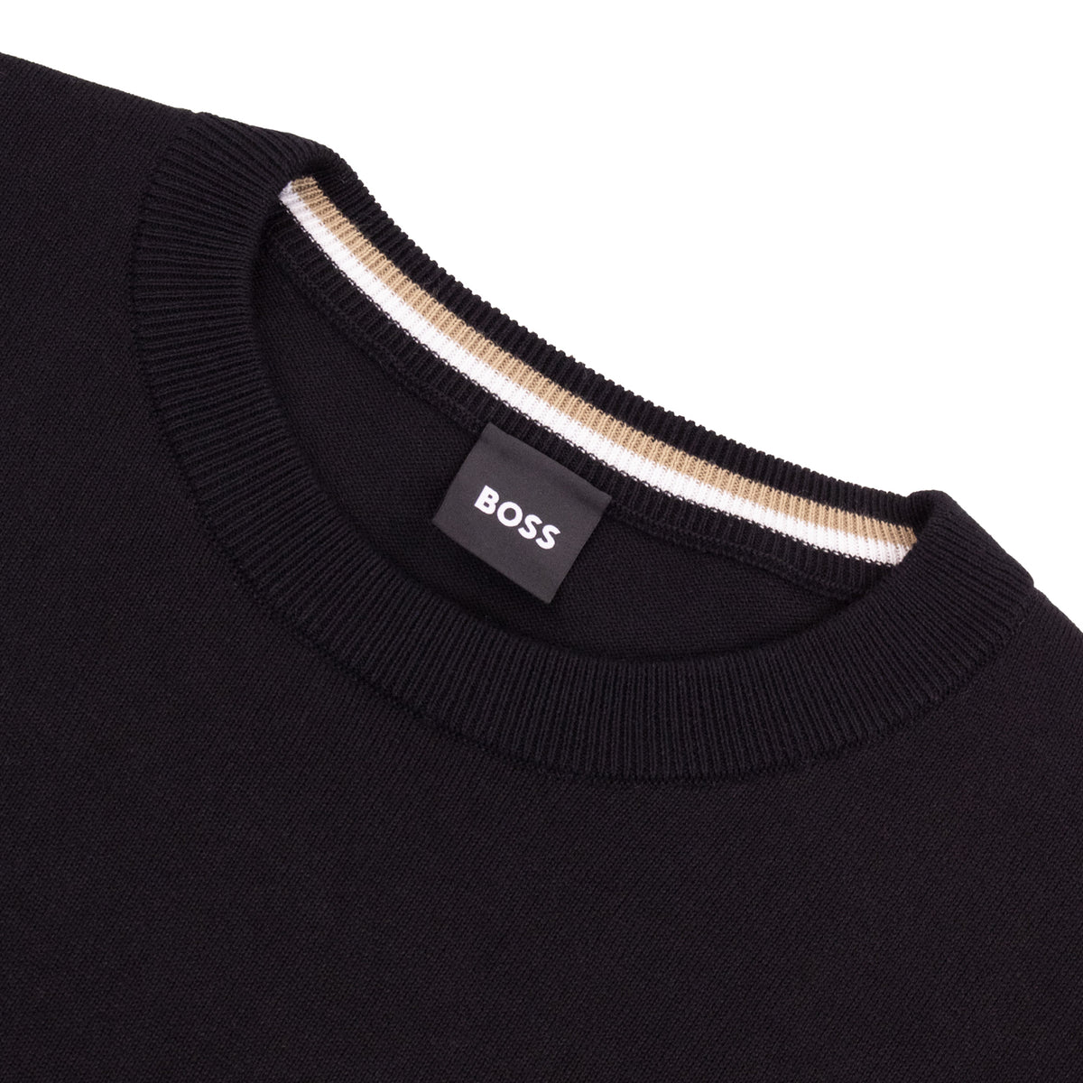 Hugo Boss Cotton Sweater With Embroidered Logo Black 001