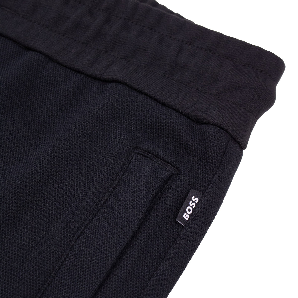 Hugo Boss H-Lemont 101 Stretch Cotton Cuffed Hems Tracksuit Bottom Black 001