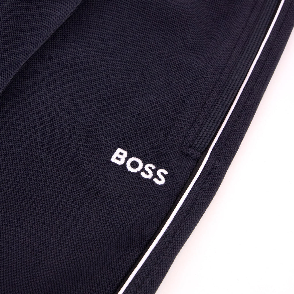 Hugo Boss Cotton Blend Tracksuit Bottoms With Piping Navy 403