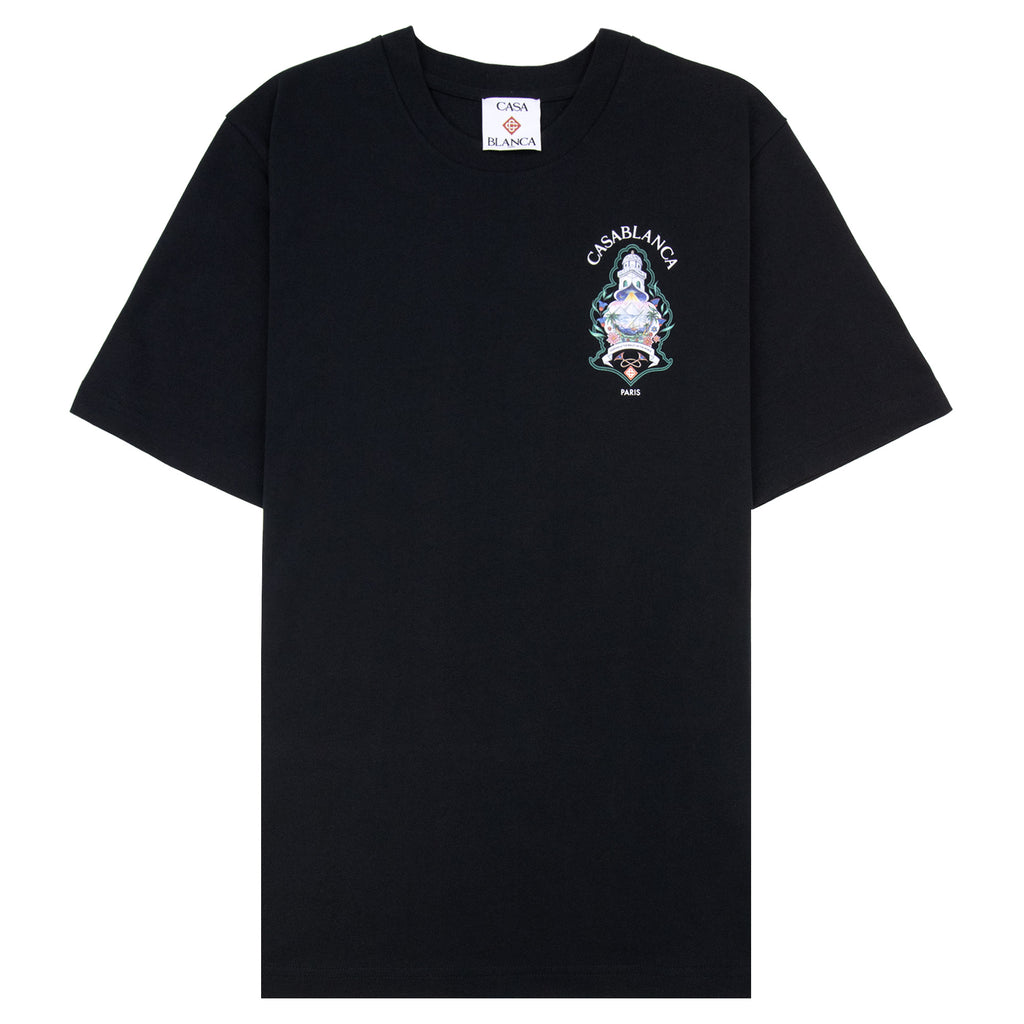 Casablanca Hotel Emblem Short Sleeve T-Shirt Black