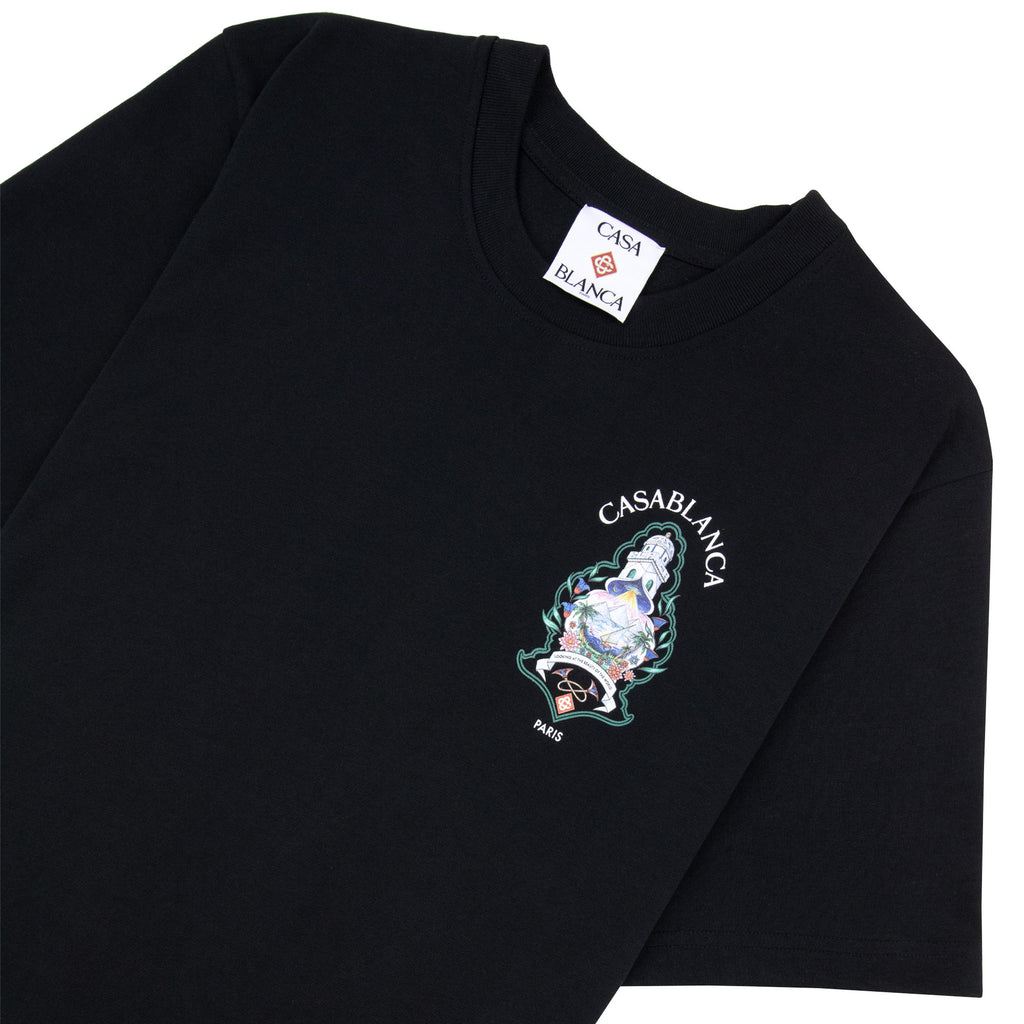 Casablanca Hotel Emblem Short Sleeve T-Shirt Black