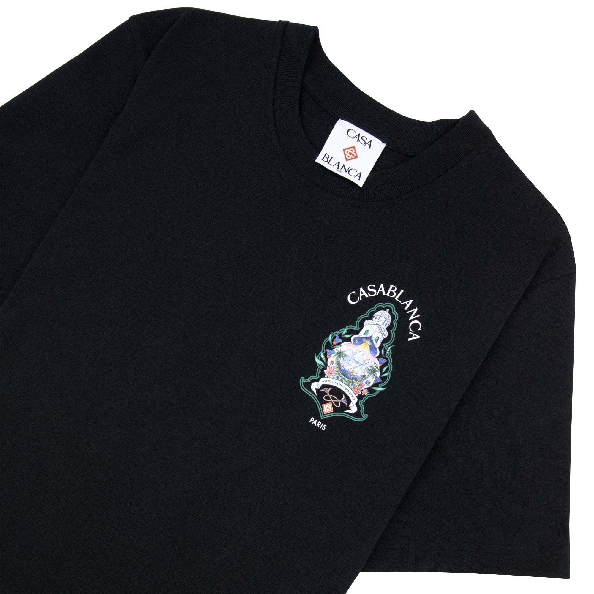 Casablanca Hotel Emblem Short Sleeve T-Shirt Black