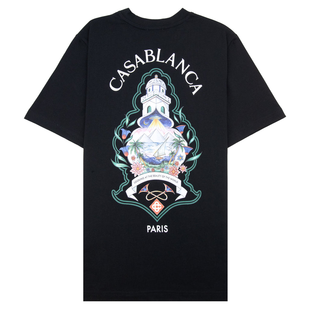 Casablanca Hotel Emblem Short Sleeve T-Shirt Black