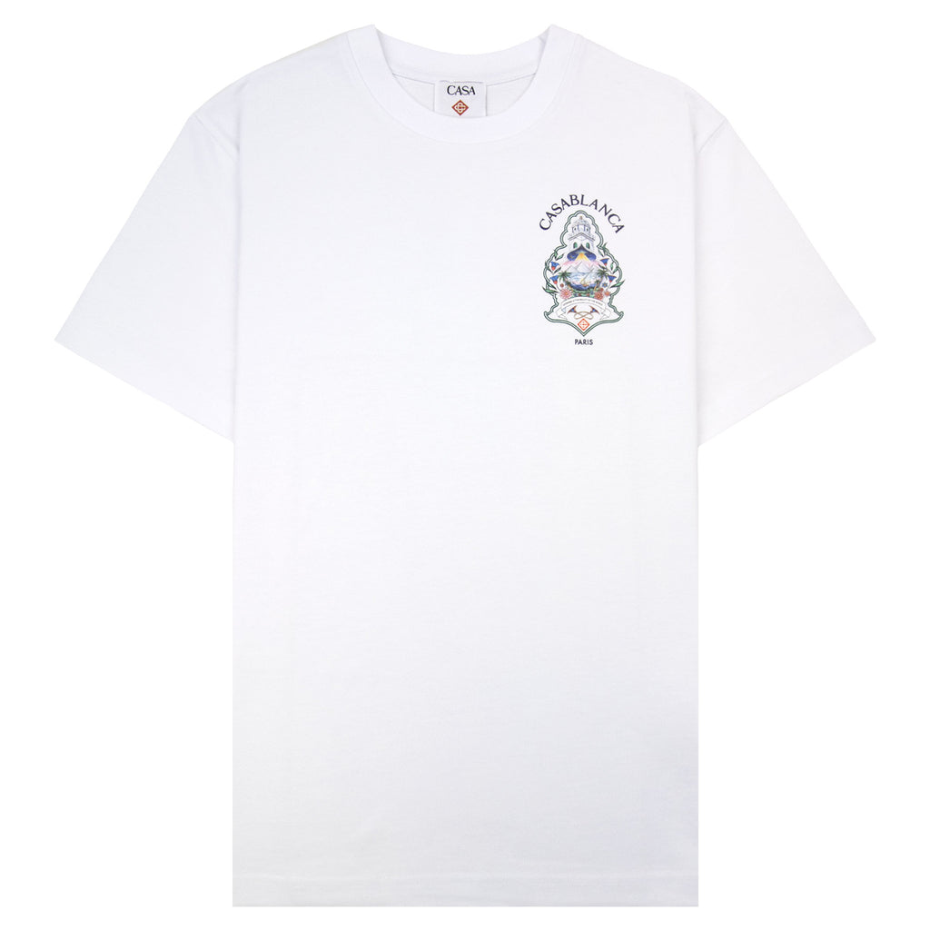 Casablanca Hotel Emblem Short Sleeve T-Shirt White