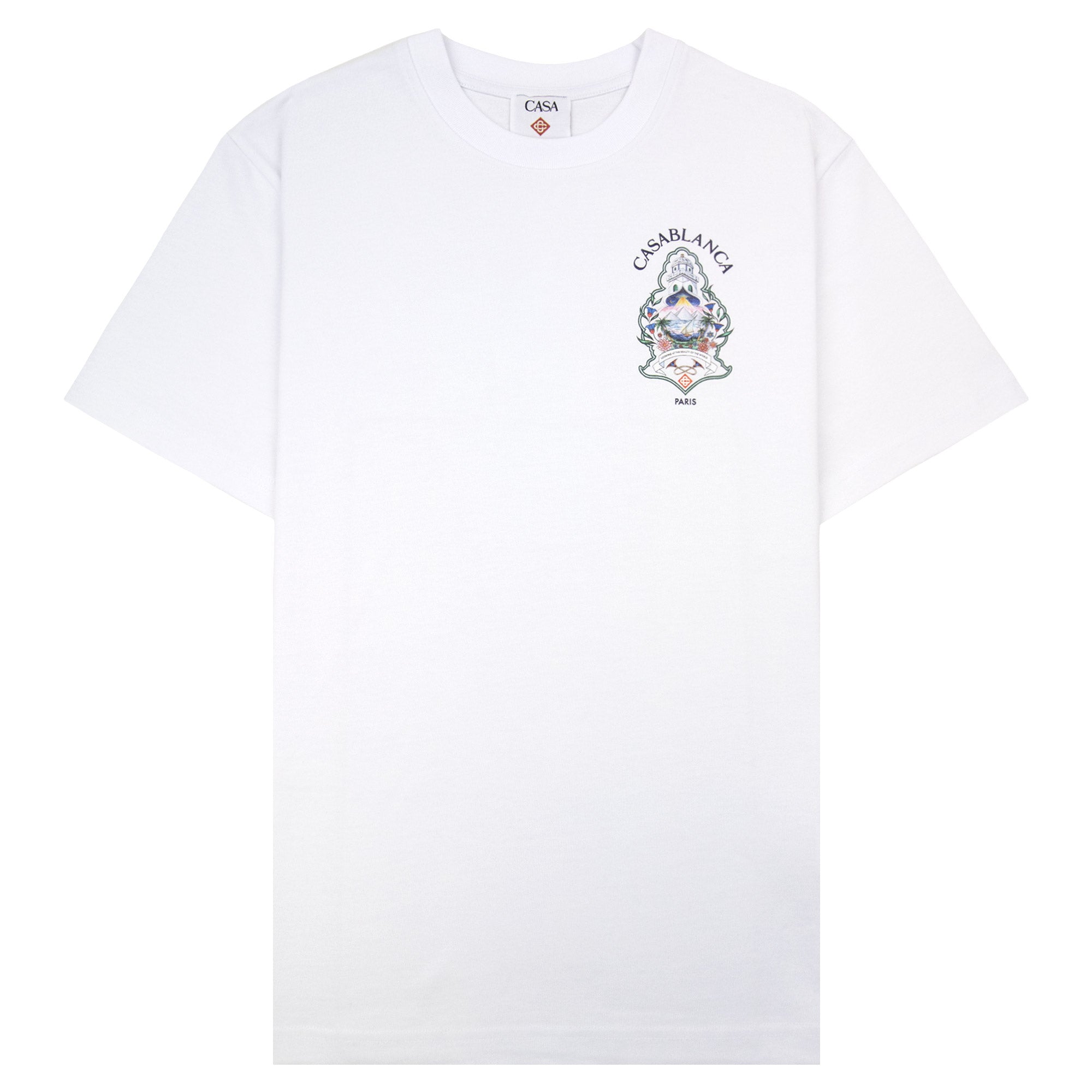 Casablanca Hotel Emblem Short Sleeve T-Shirt White