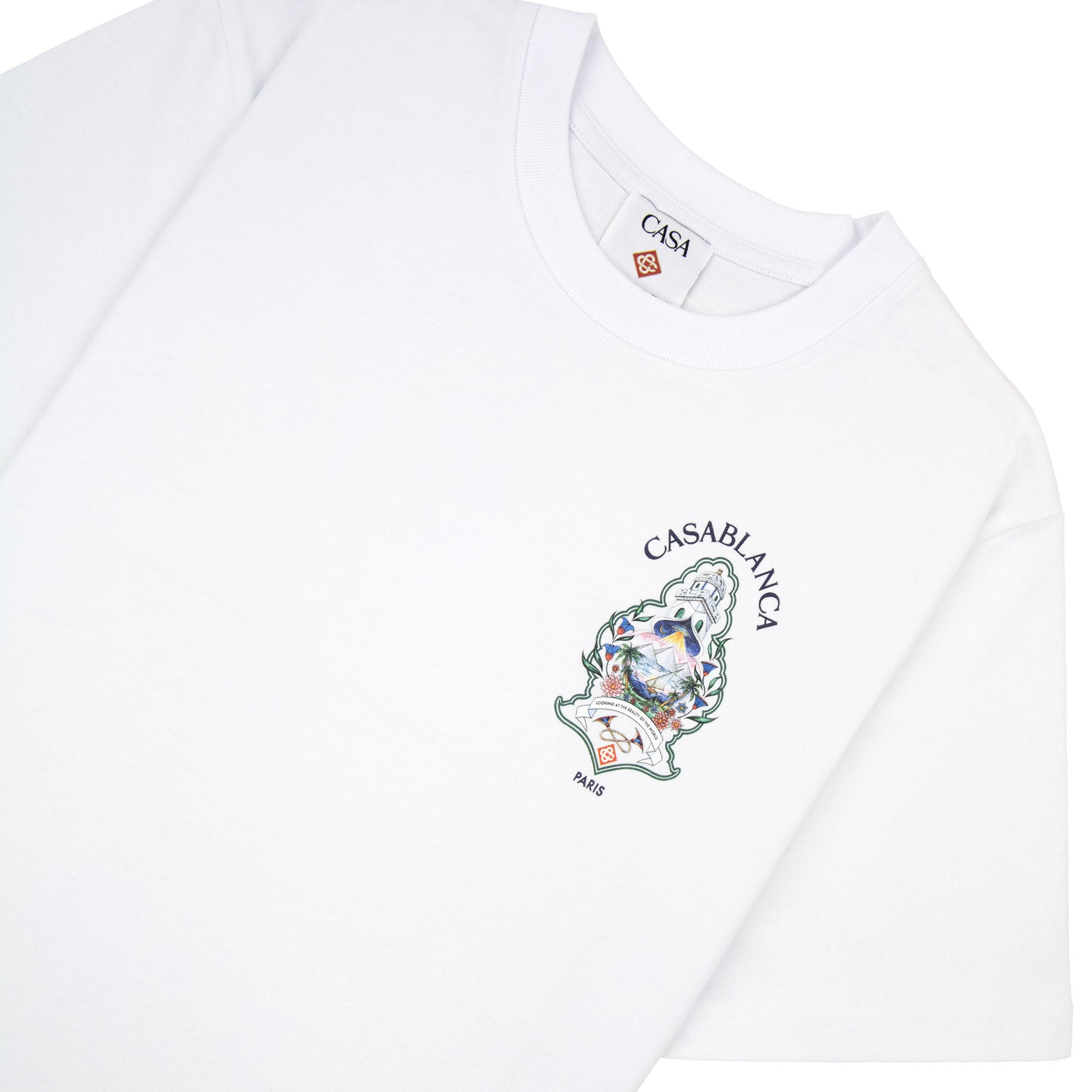 Casablanca Hotel Emblem Short Sleeve T-Shirt White