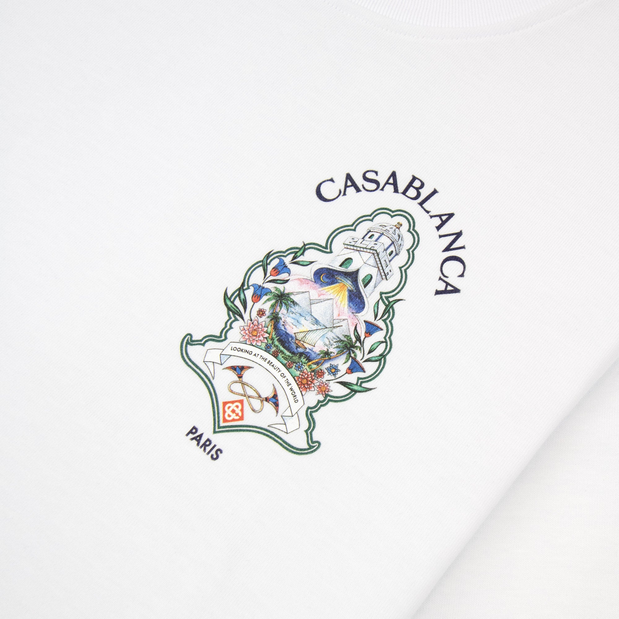 Casablanca Hotel Emblem Short Sleeve T-Shirt White