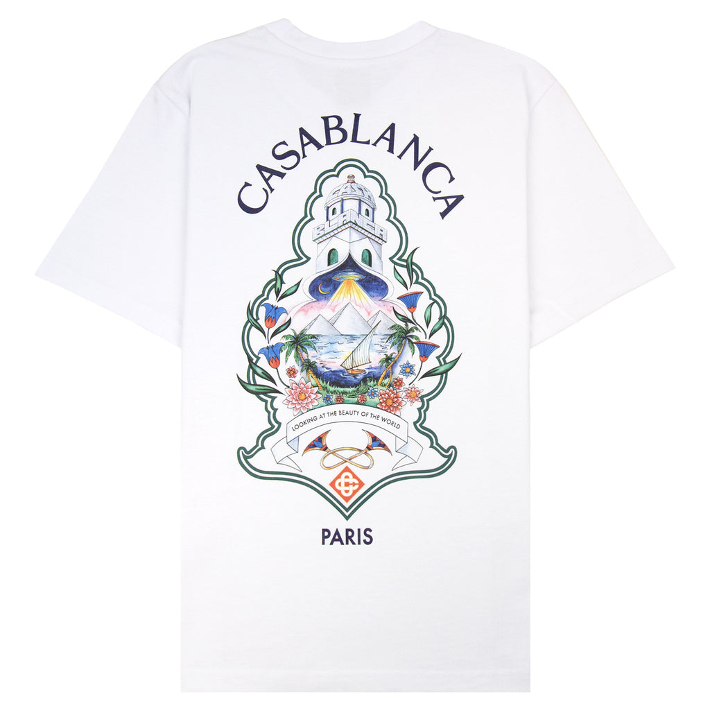 Casablanca Hotel Emblem Short Sleeve T-Shirt White