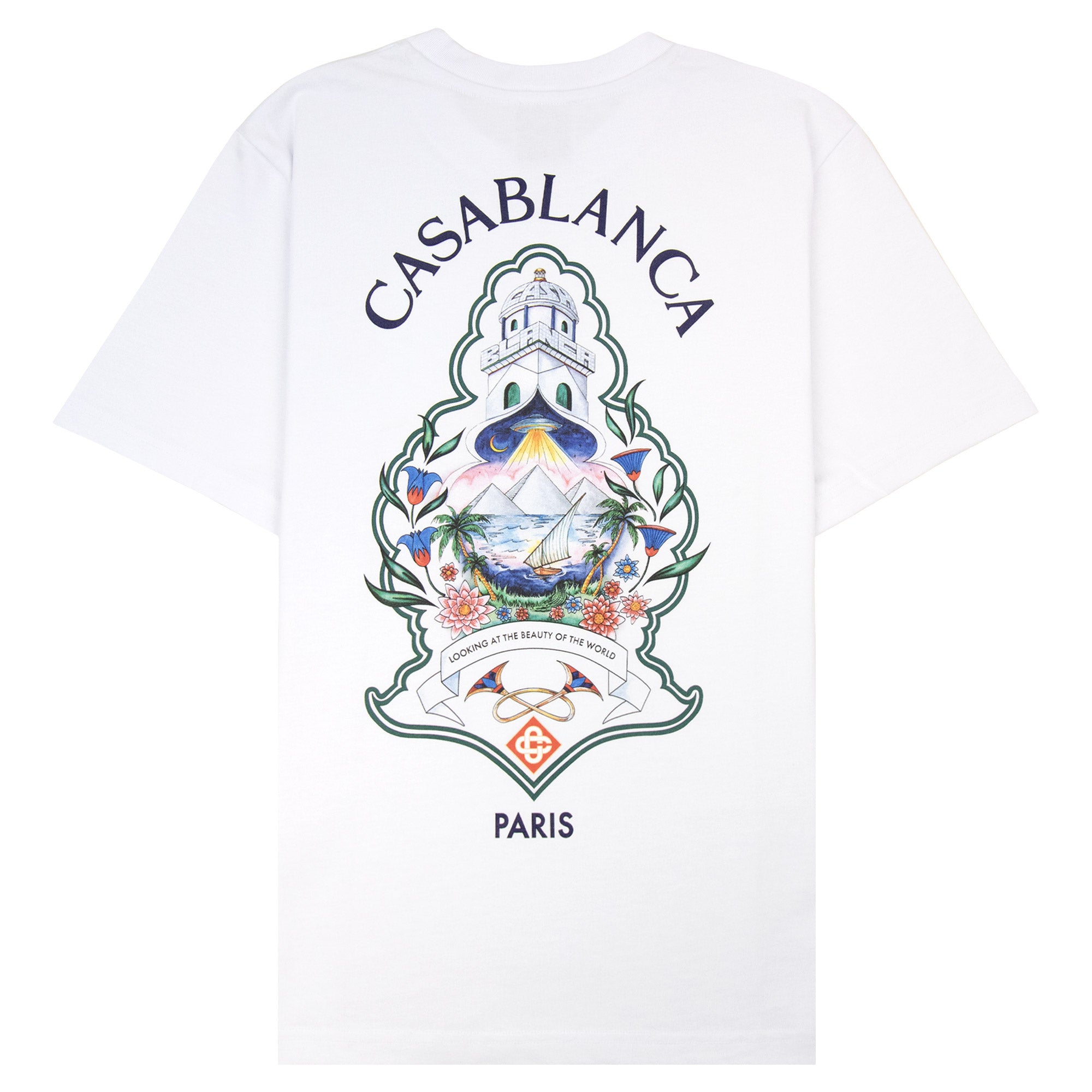 Casablanca Hotel Emblem Short Sleeve T-Shirt White