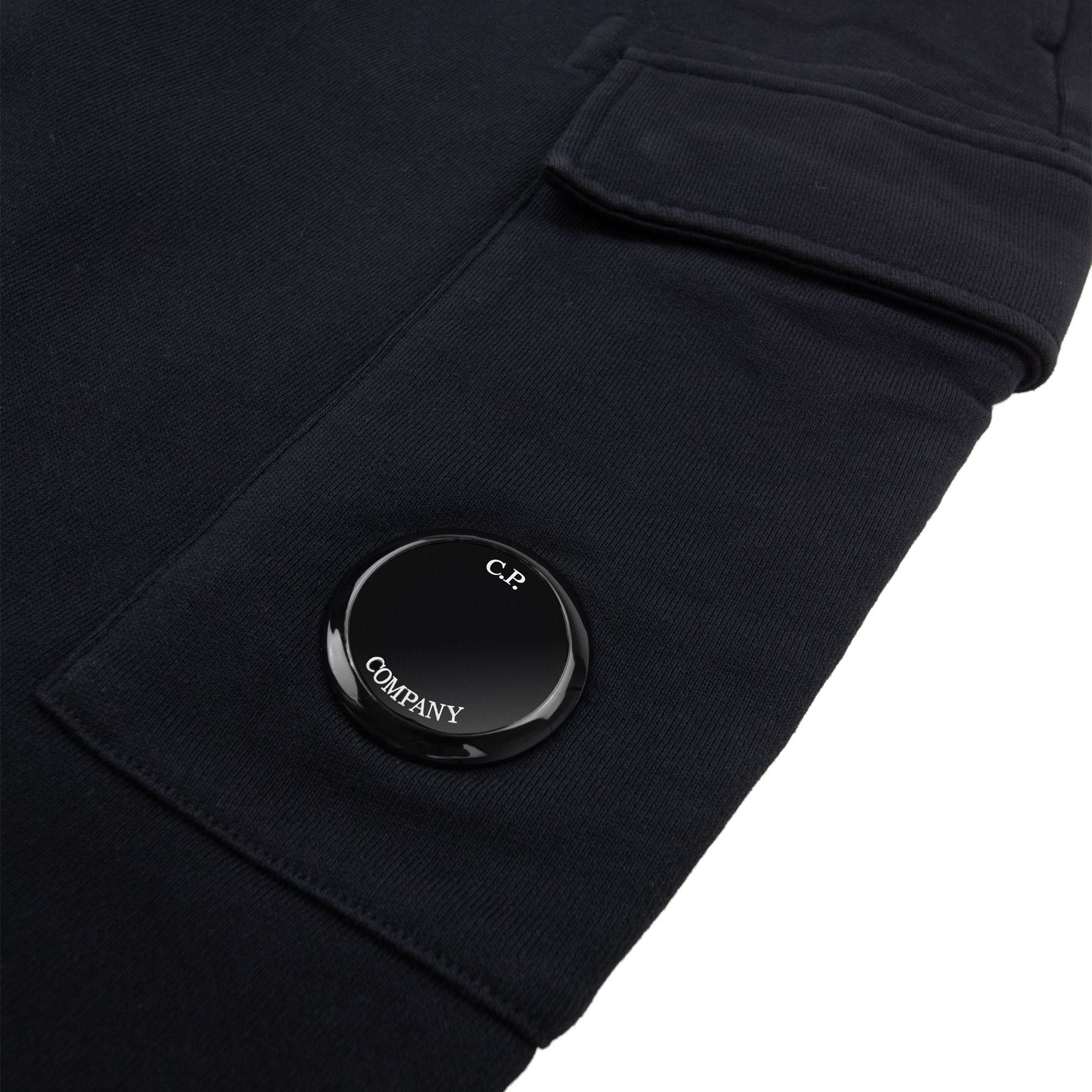 Cp Company Diagonal Raised Fleece Cargo Sweatpants Black 999