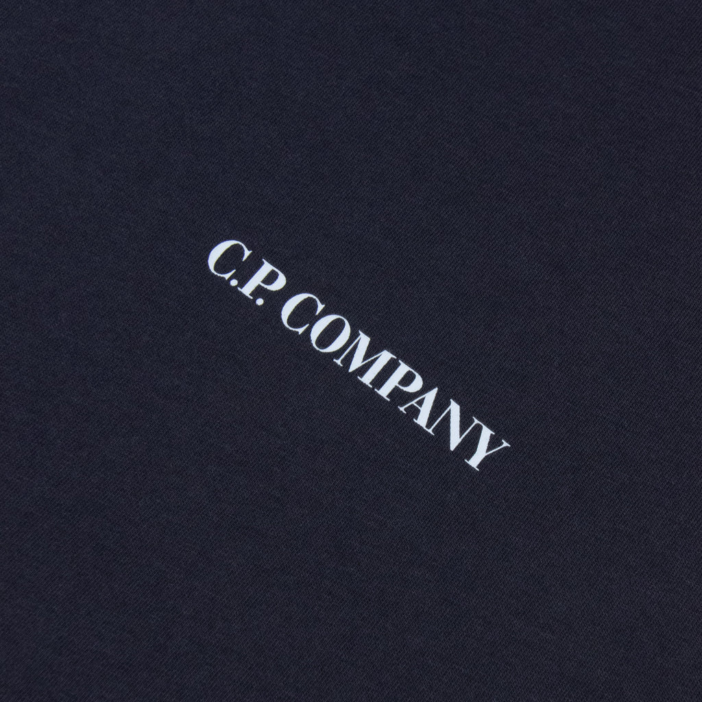 Cp Company 30/1 Jersey Short Sleeve Logo T-Shirt Navy 888