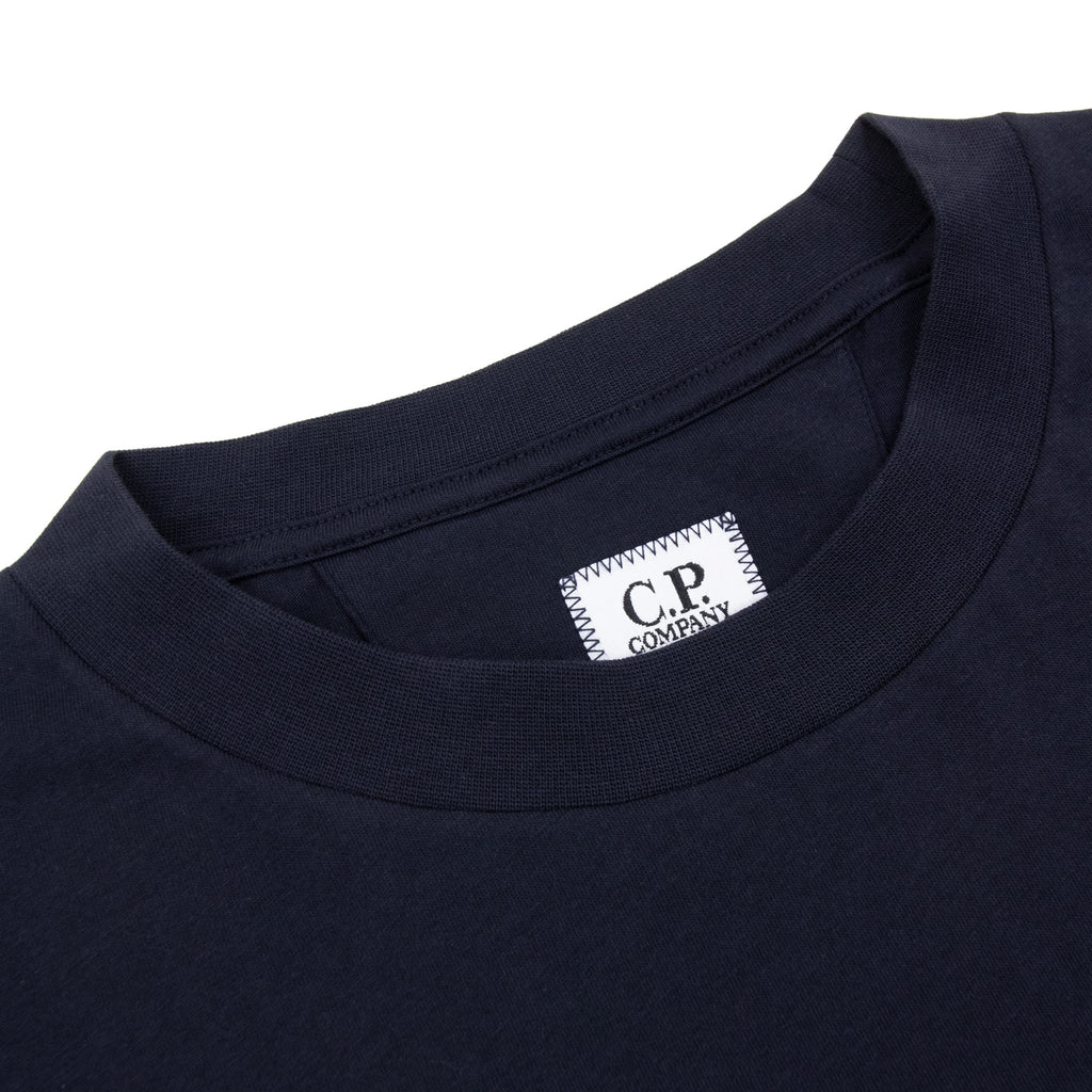 Cp Company 30/1 Jersey Short Sleeve Logo T-Shirt Navy 888