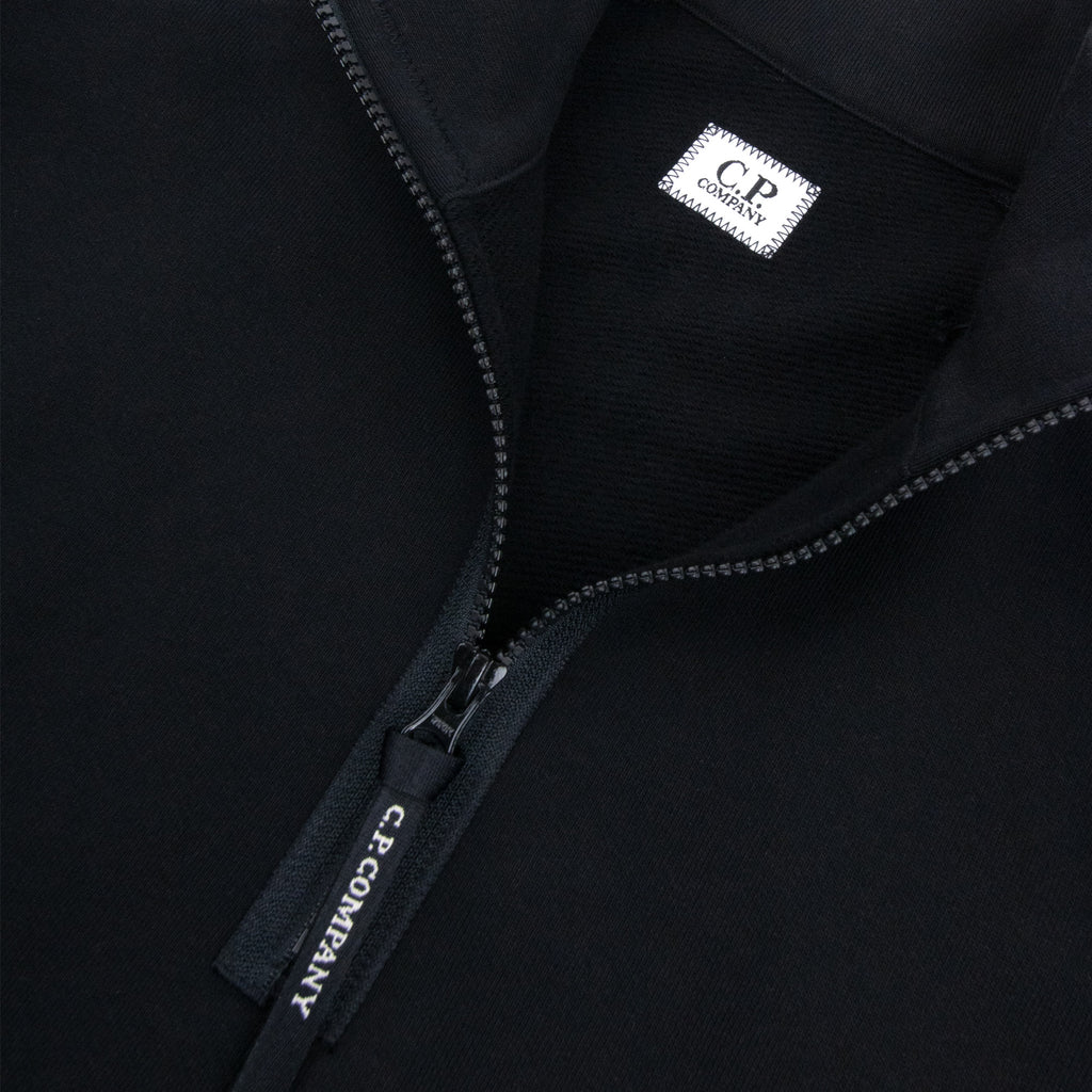 Cp Company Diagonal Raised Fleece Half Zip Lens Sweatshirt Black 999