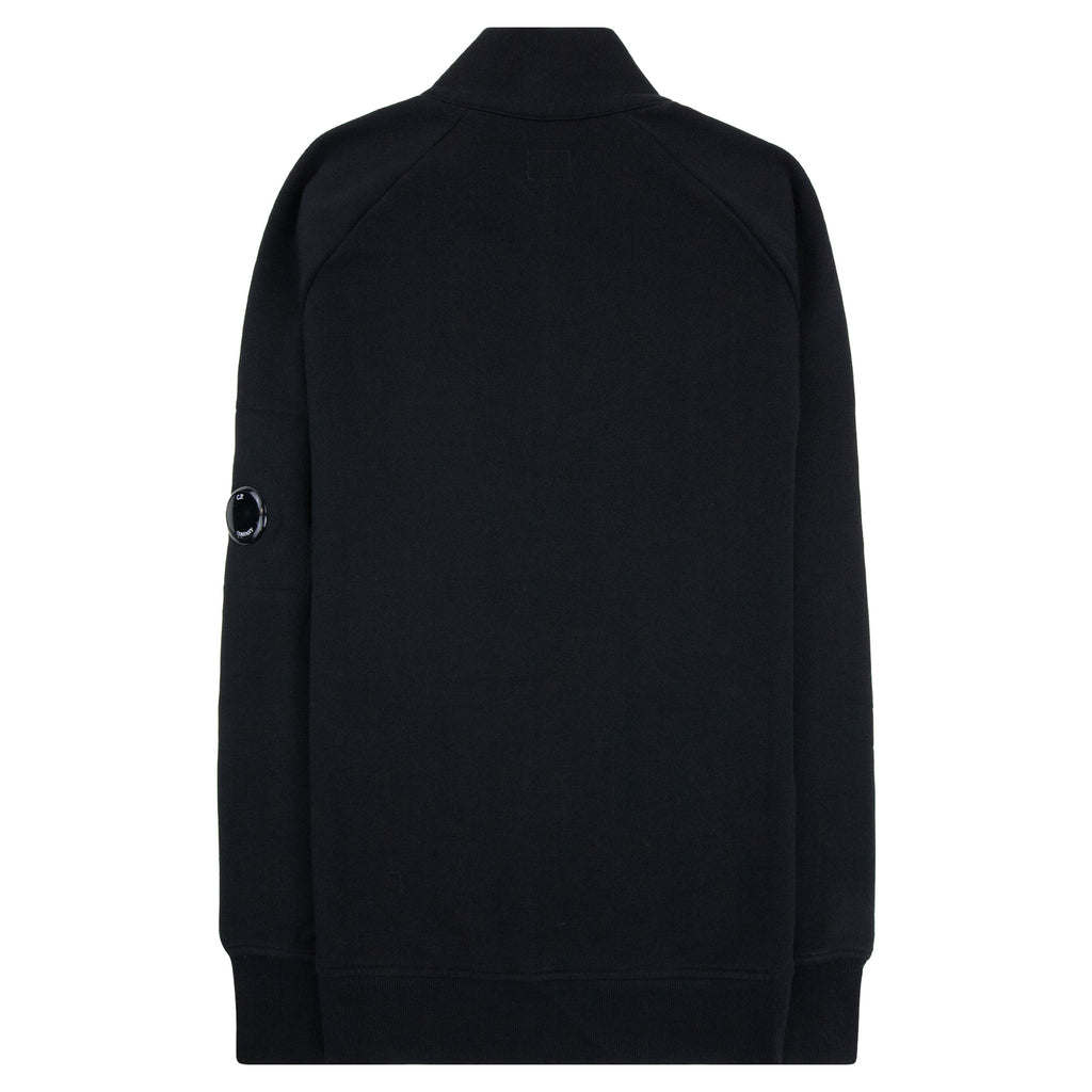 Cp Company Diagonal Raised Fleece Half Zip Lens Sweatshirt Black 999