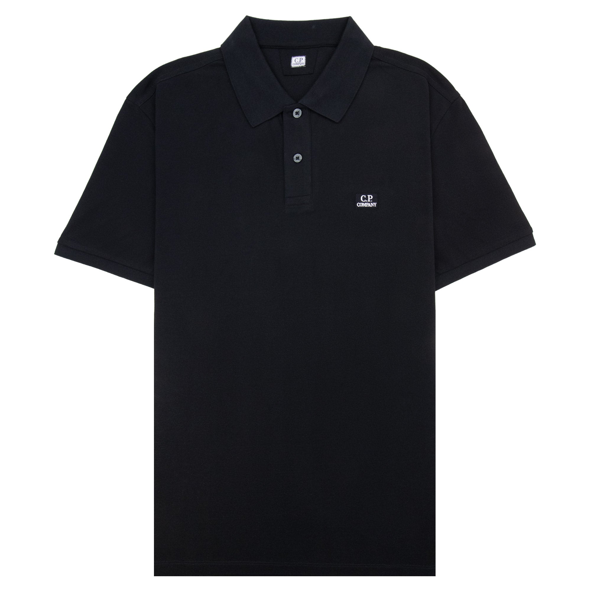 Cp Company Stretch Piquet Short Sleeve Polo Black 999