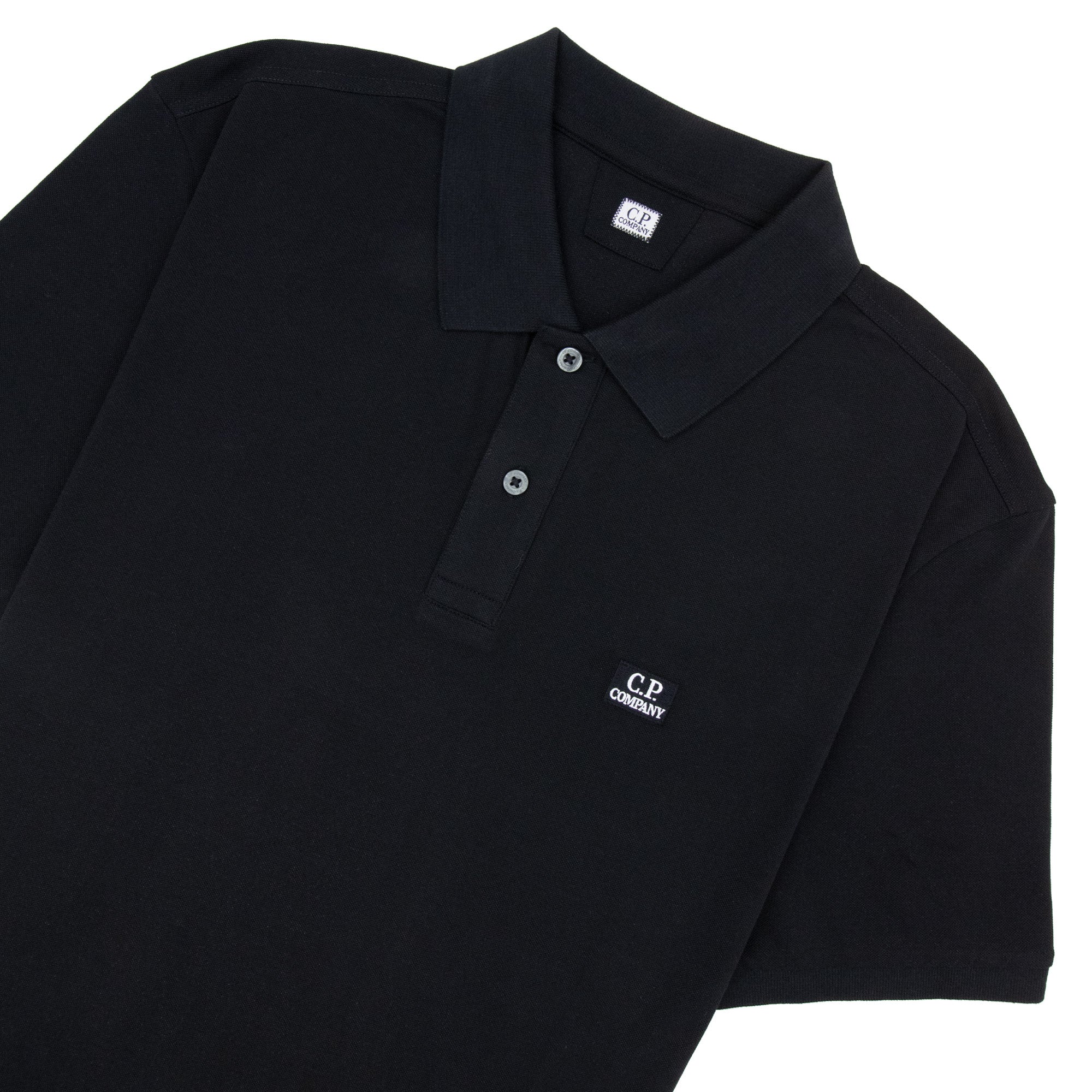 Cp Company Stretch Piquet Short Sleeve Polo Black 999